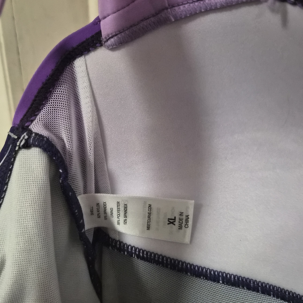 NWT MeetCurve Colorblock One-Piece Swimsuit – Lavender/deep purple– XL - Picture 3 of 4